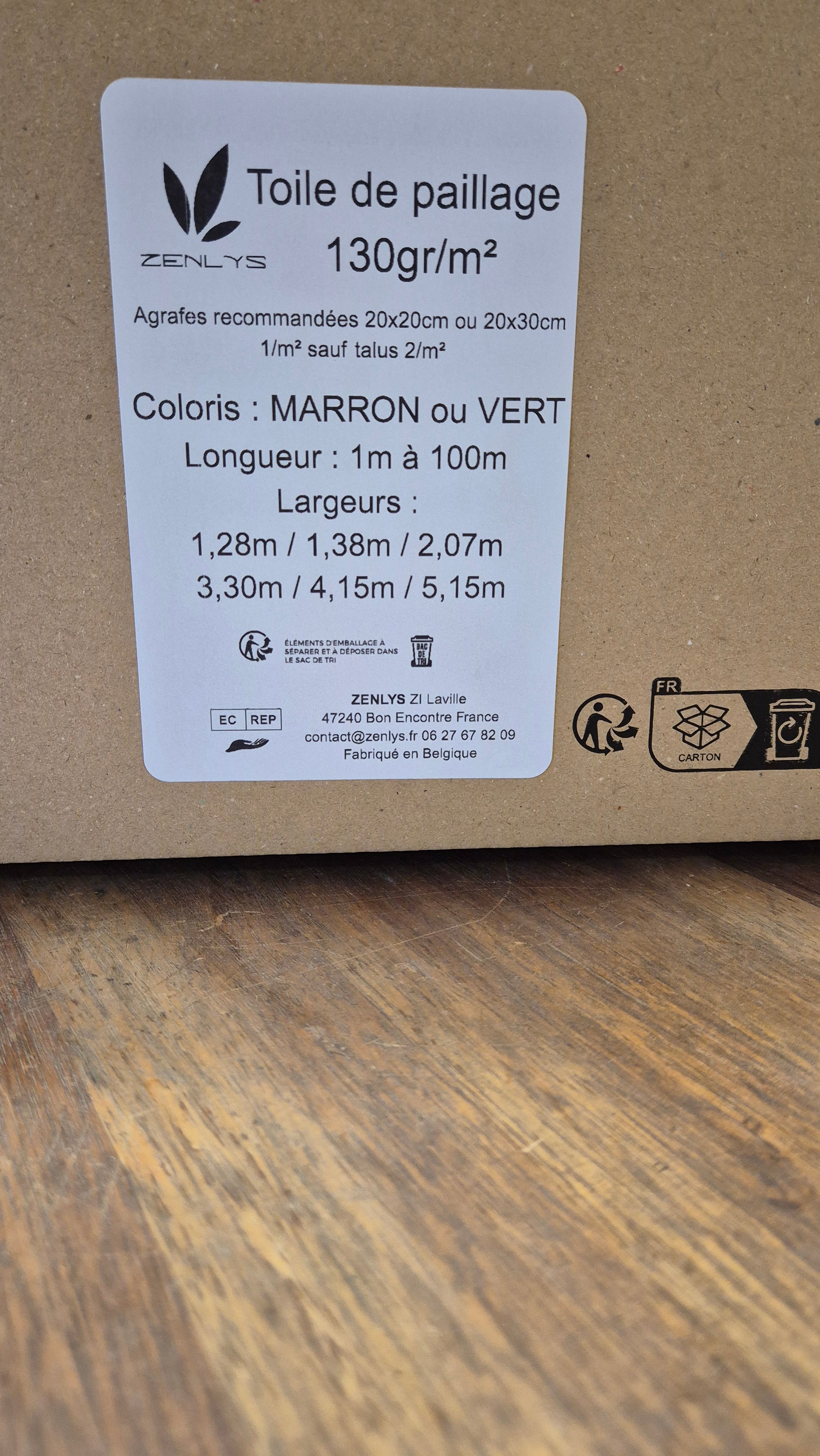 Toile de paillage 130g m2 Vente au mètre Largeur 3,30m Anti-Mauvaises Herbe Coloris Marron Bache Tissée - 9