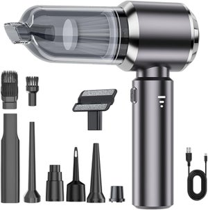 Aspirapolvere Auto, 15000 PA Mini / Portatile Cordless Leggero Aspirapolvere Senza Fili, USB Aspirabriciole, Impermeabile e Basso Rumore per la Moquette, Ufficio, Cucina, peli di Animali Domestici