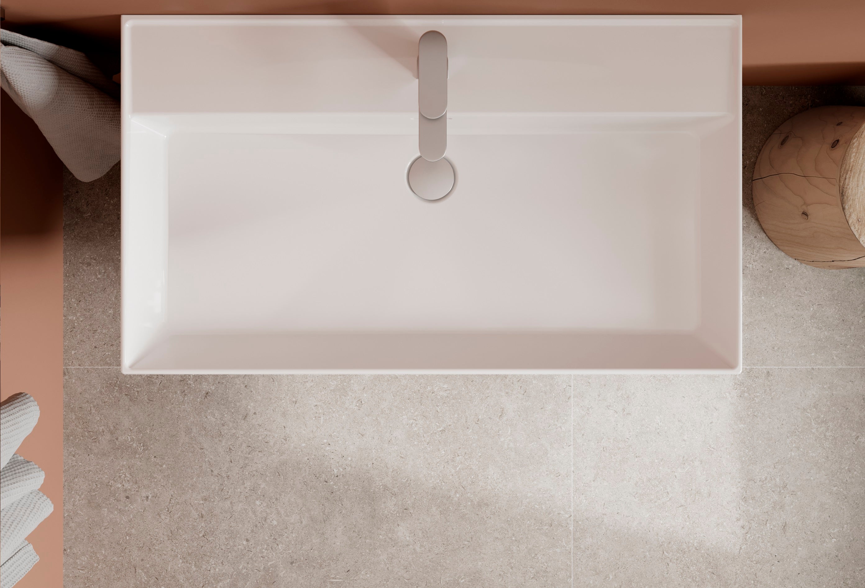 Meuble de salle de bain BEQUIA Plus 120cm Noir mat /Chêne | Vasque Porcelaine Centrale - 3