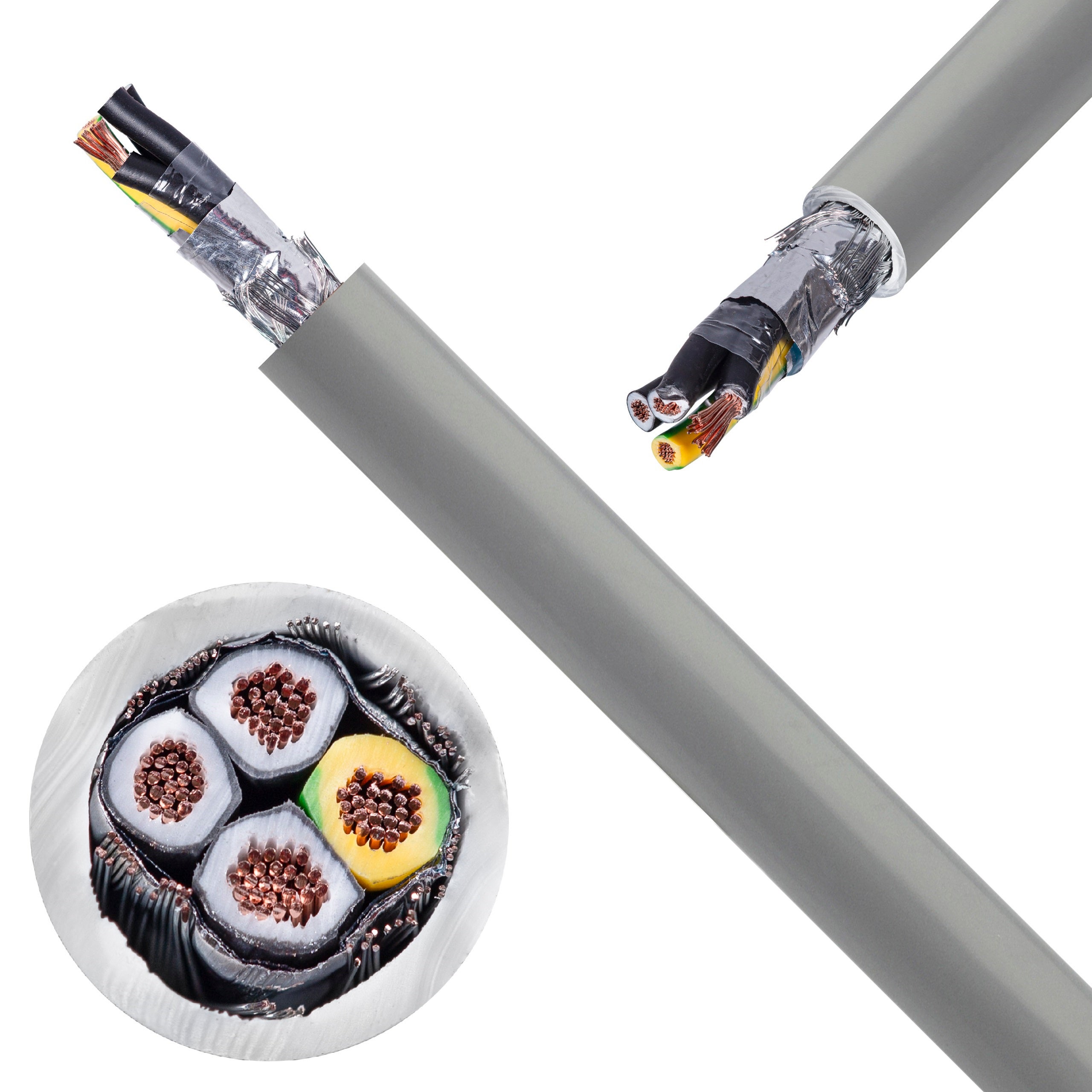 Kabel sterowniczy BiT 500 (St) CH 4x0,75mm2 szary 300/500V podwójnie ekranowany numerowany bezhalogenowy B2ca linka Bitner 500m