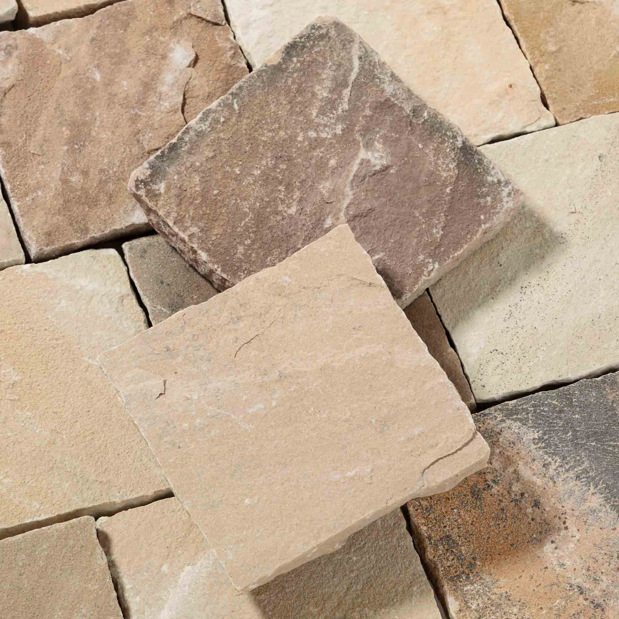 Pavé Grès Kandla Beige 14x14x2-2,5 cm (vendu au m² - 42 pavés/m²) - RO'MA NATURE - 3