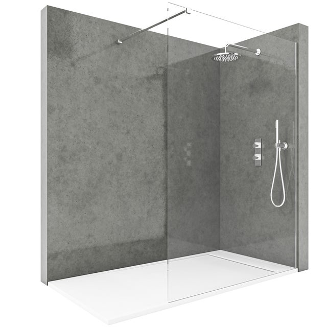 NEBADOON | Mampara de Ducha Fija transparente con Cristal templado 8mm Antical - Mampara fija con Perfilería Plata Brillo 80cm (Ancho) x 200cm (Alto)