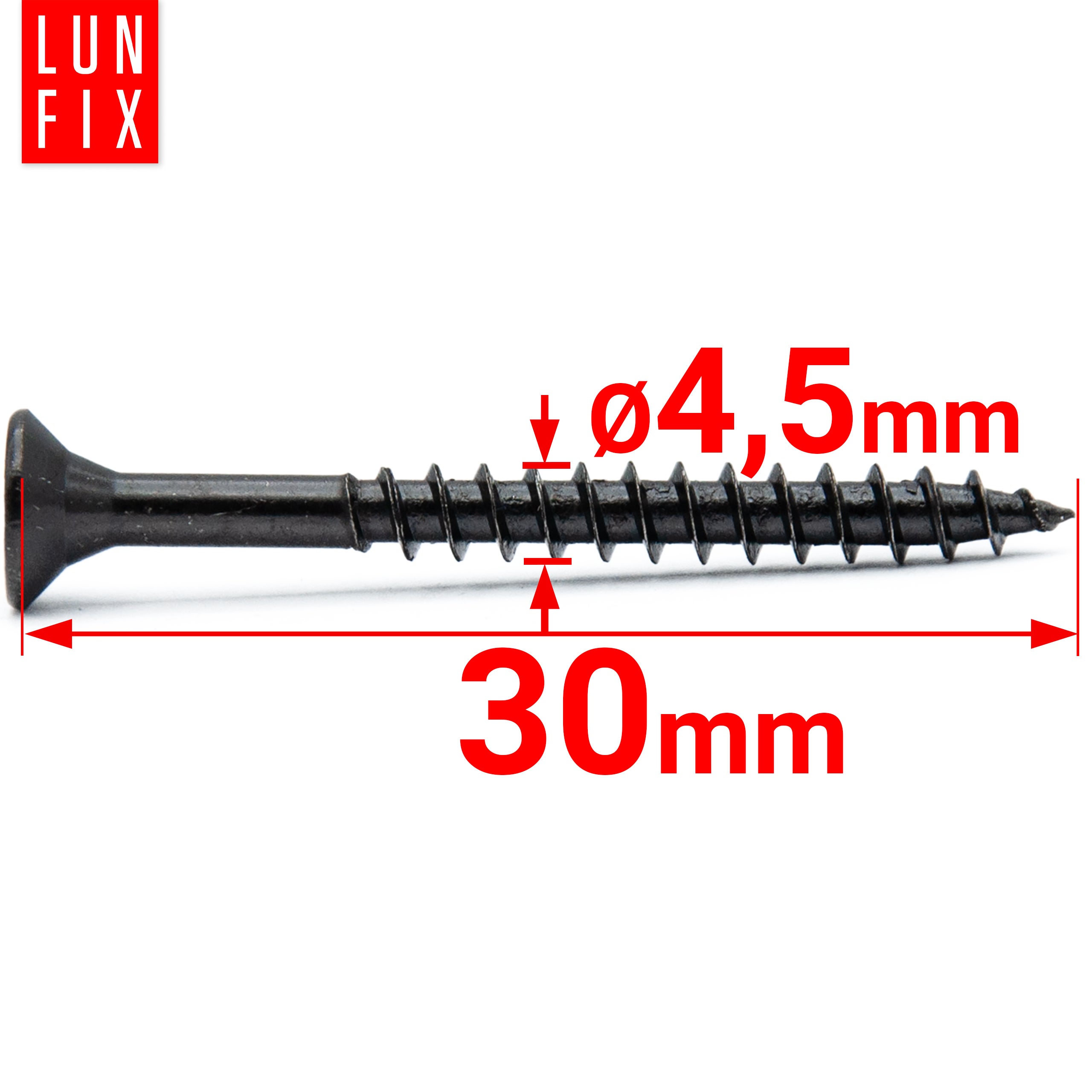 Wkręty do drewna uniwersalne czarne 4,5x30mm 20szt. - 2
