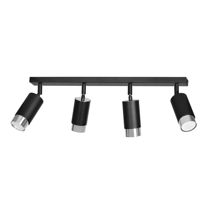 Reflektor sufitowy spot natynkowy Hiro listwa chromowany czarny 4xGU10x30W metal Emibig