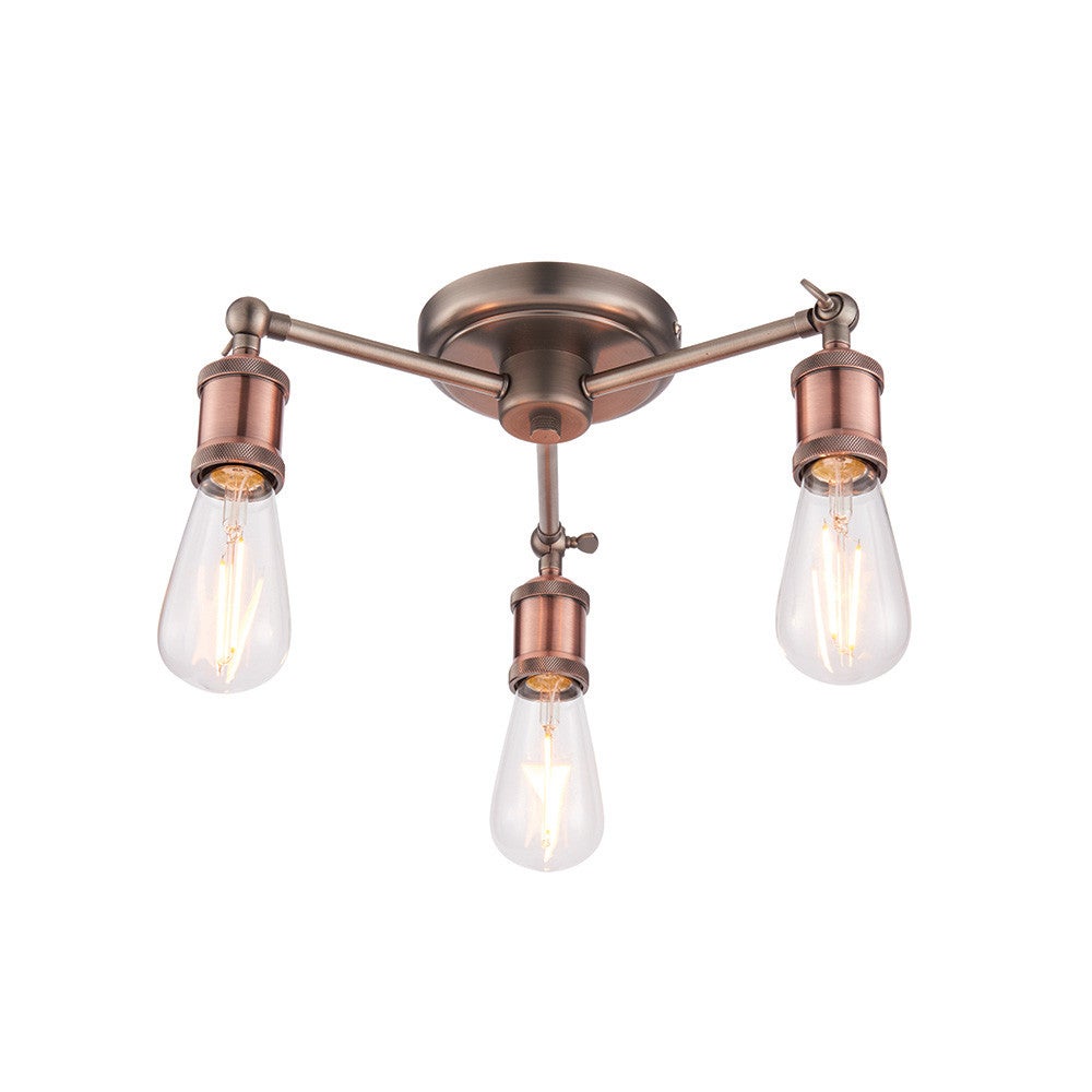 Lampa sufitowa potrójna HAL postarzana cyna 3xE27x40W metal wym:13x50x50cm IP20 Endon