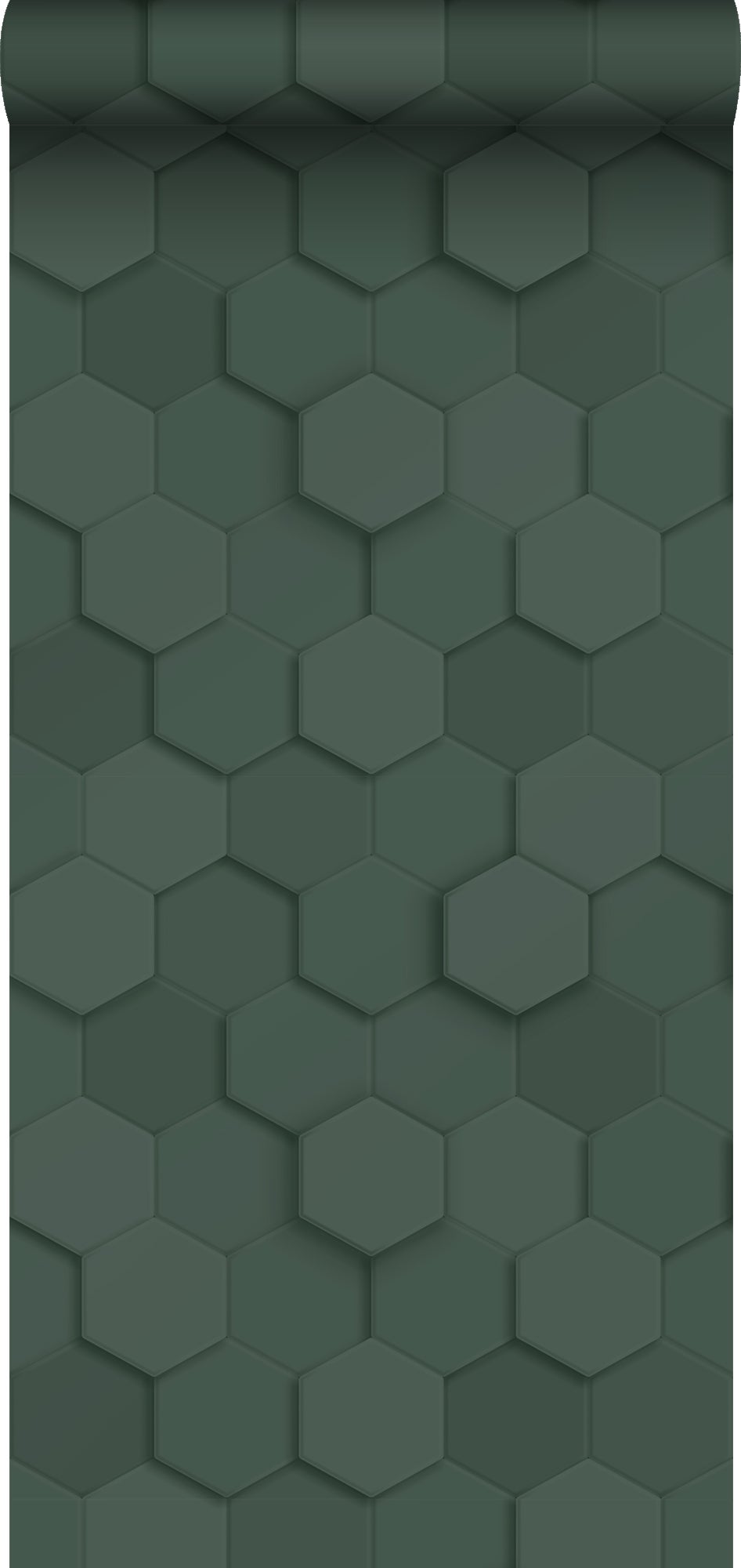Tapeta Motyw sześciokąta 3D ciemnej zieleni - 50 x 900 cm - ESTAHOME
