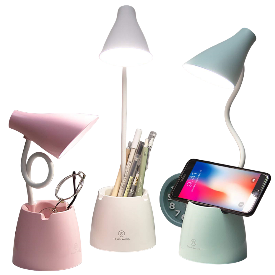Lamp d burau LD avc Charg sans fil, Angl Réglabl Contrôl tactil - 3 mods d'éclairag - Affichag LCD - LD offrt au millur prix
