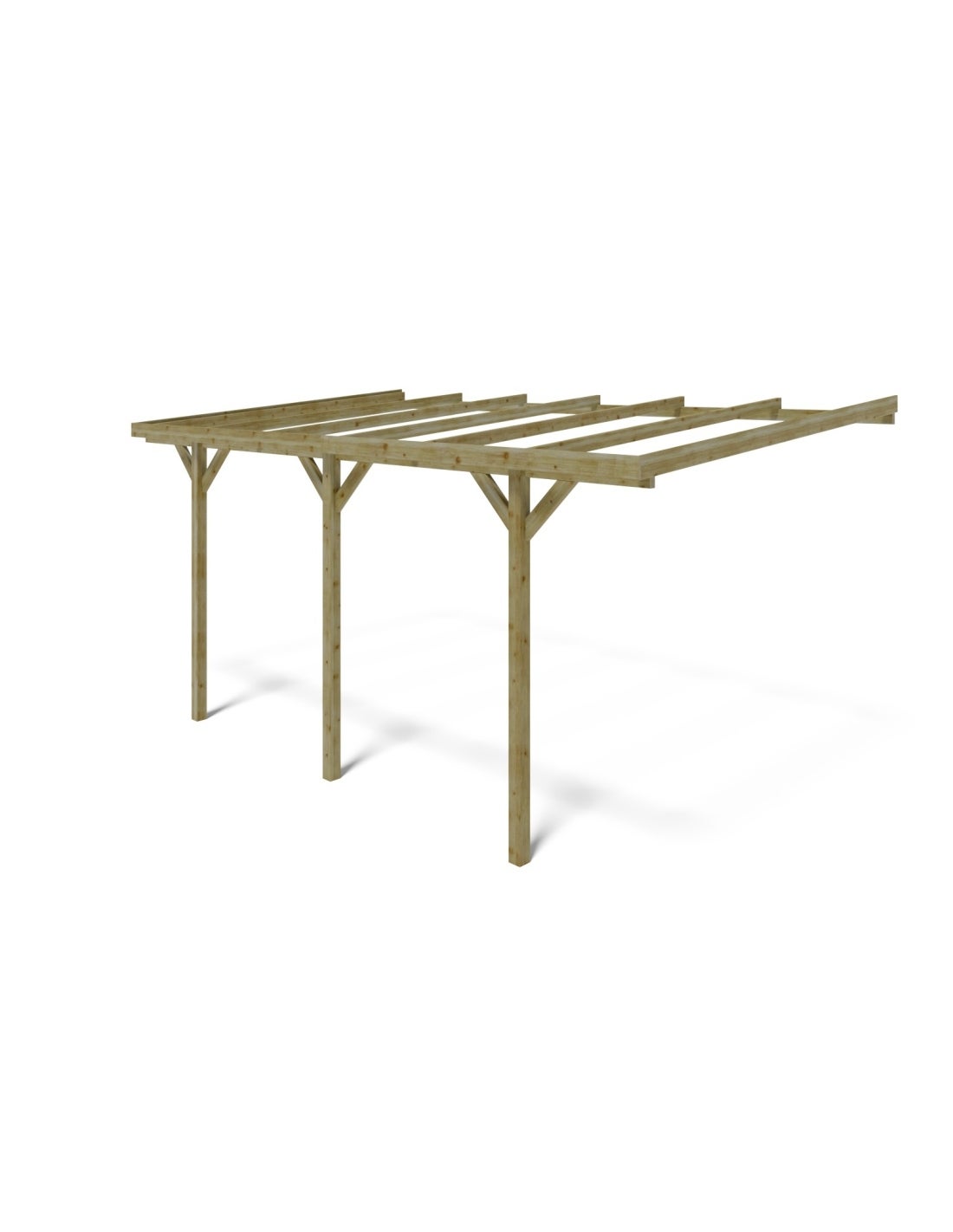 Carport, abri de voiture 3x5.24 m - 15 m2 - adossé&nbsp; - CAR6 - ALTANKA - 9