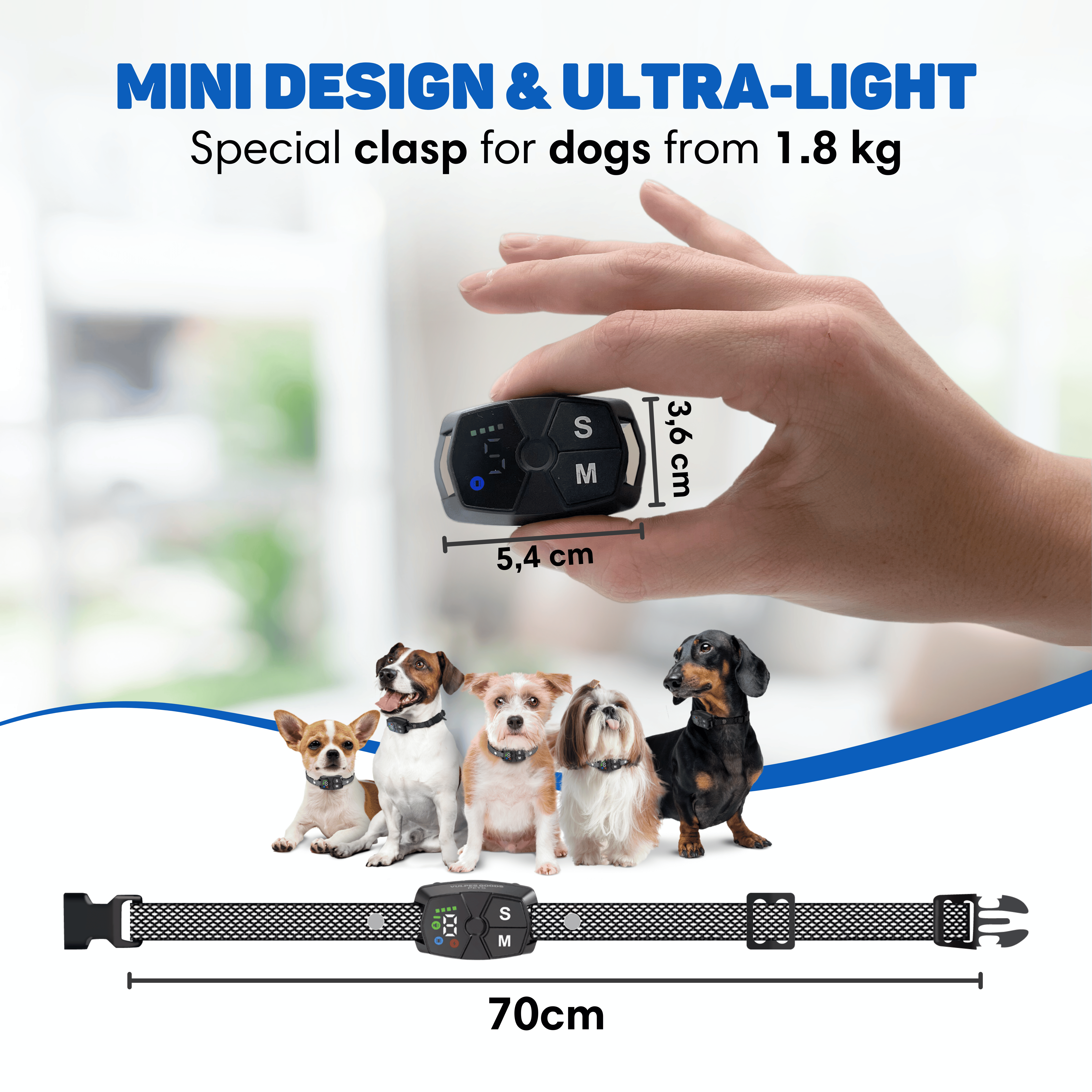 Collar Anti Ladridos Perros Vulpes Goods - Anti Ladridos Perros Pequeños - 3 Modos - Son/Vibración - 6