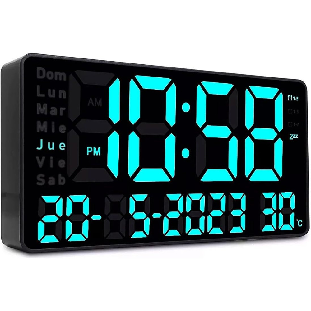 Reloj Pared o Mesa Digital Pantalla LCD Dia Fecha Hora