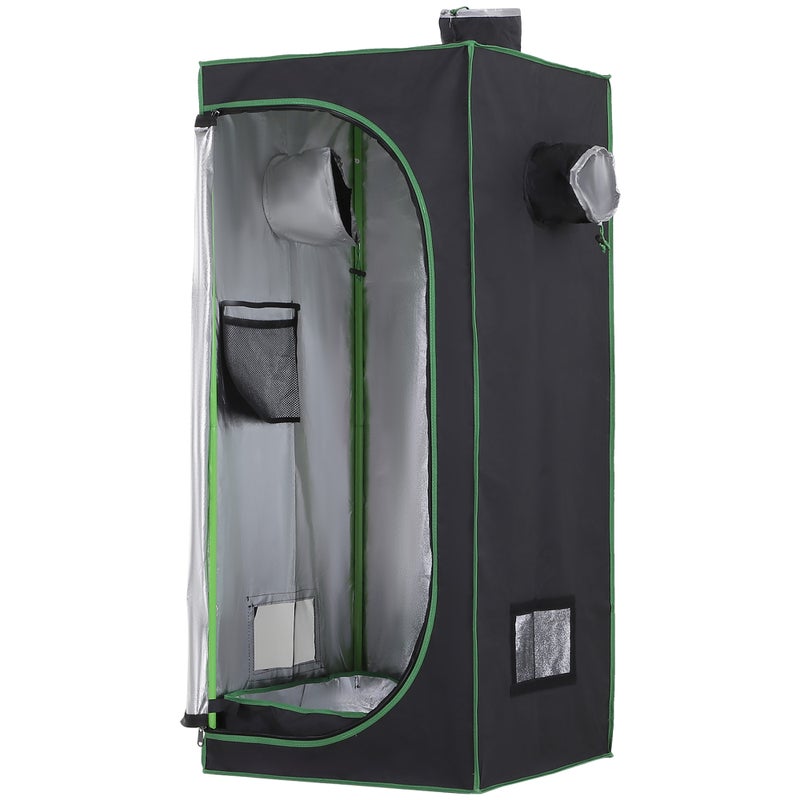 uprawiać namiot Reflective Mylar Hydroponic z regulowany Vents i podłoga Tray do wewnętrzny roślina uprawa, 60 x 60 x 140 cm (24.5" x 24.5"