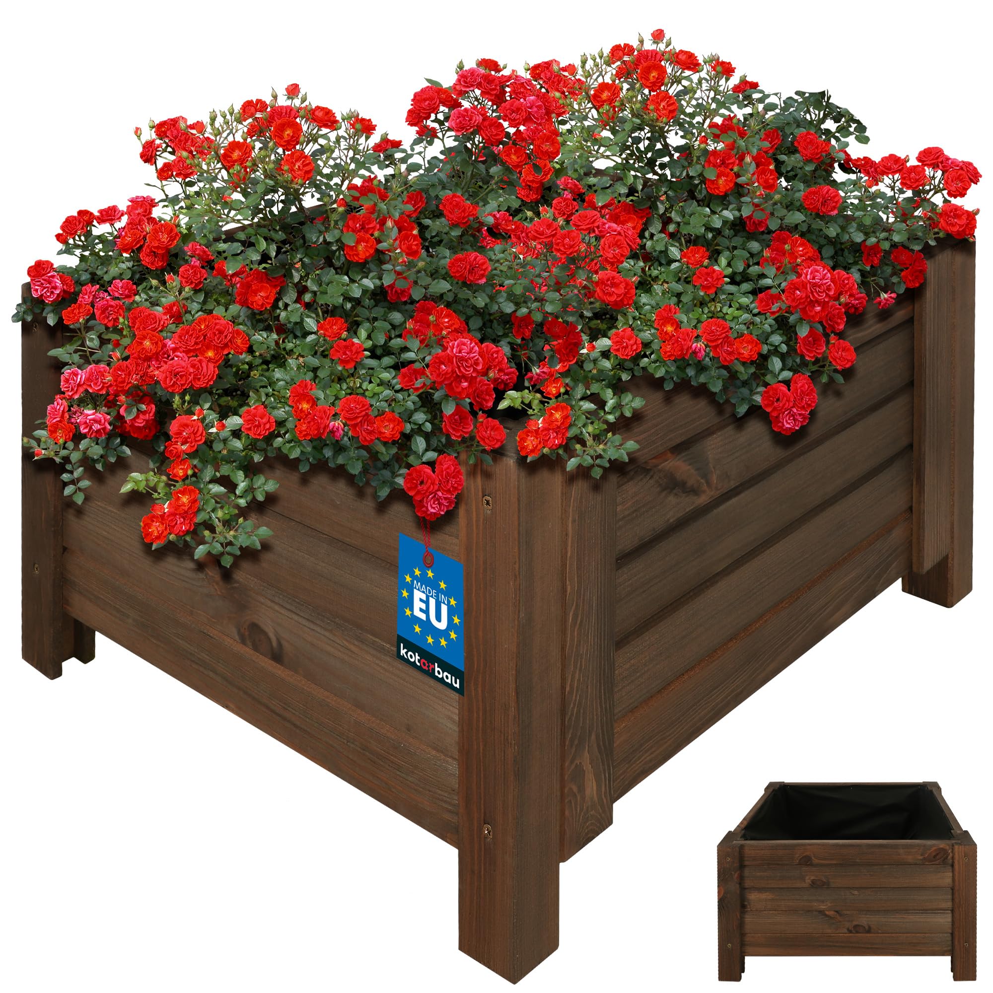 Doniczka donica ogrodowa skrzynia skrzynka taras drewniana 50x50 na kwiaty - KOTARBAU