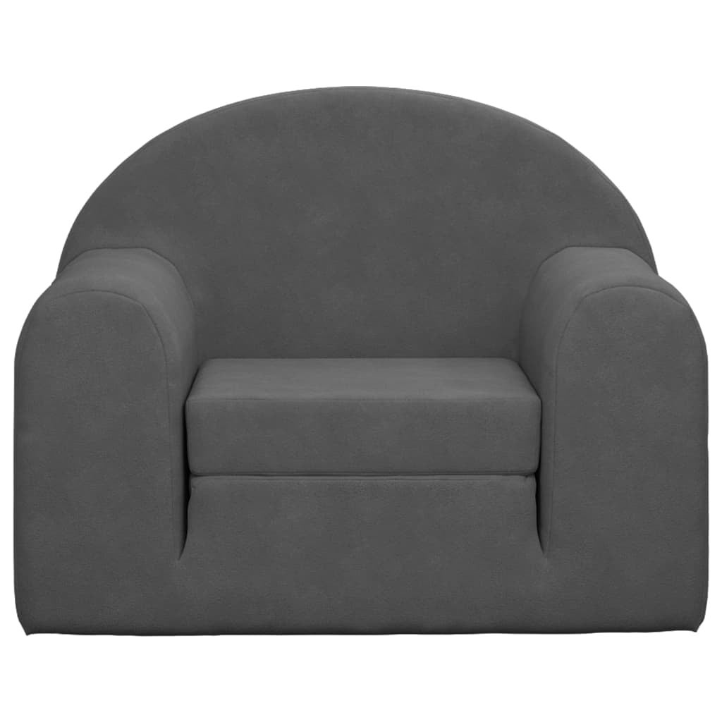 Canapé-lit pour enfants anthracite peluche douce - 3