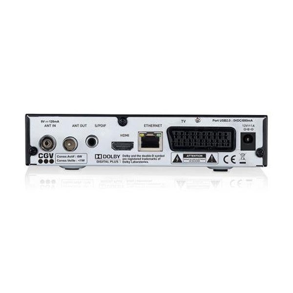 Récepteur Enregistreur Décodeur TNT HD Double Tuner CGV Etimo 2T-c + Câble HDMI 4K - Chaînes de la TNT Française & Allemande - 3