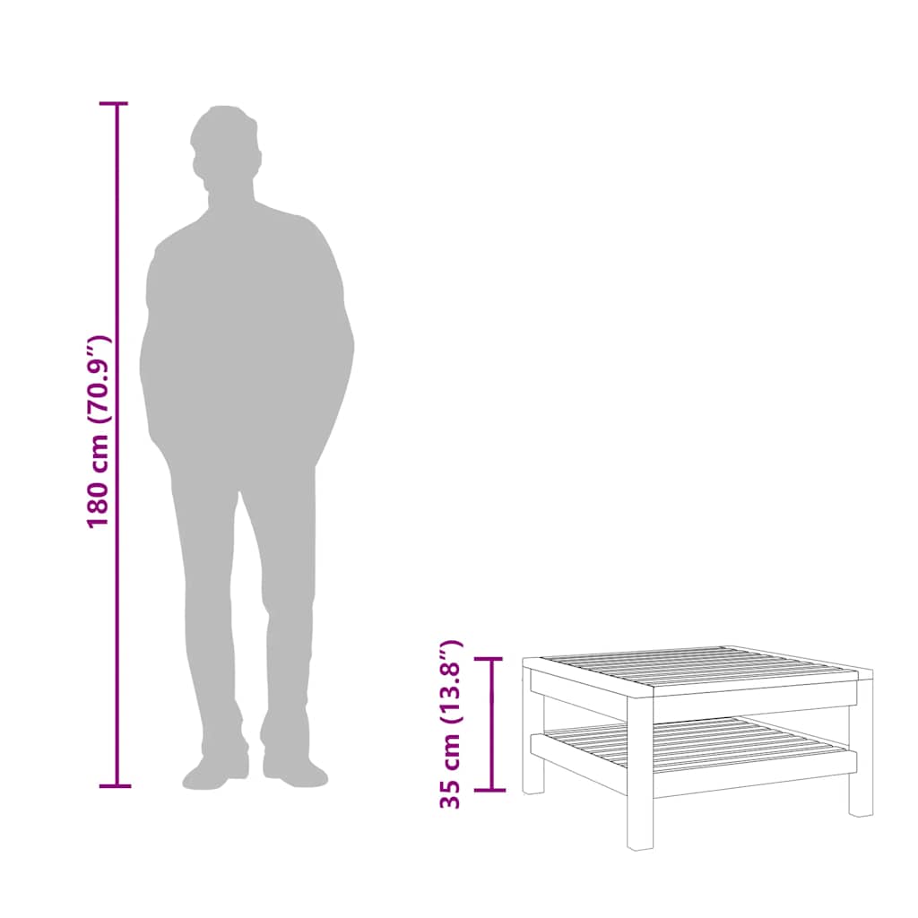 Table de jardin extensible carré en Bois Marron - 7