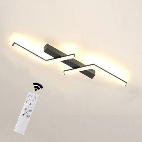 Czarna lampa sufitowa, płynna regulacja, z pilotem + sterowanie Aplikacją, oświetlenie dekoracyjne wnętrza - 60 cm