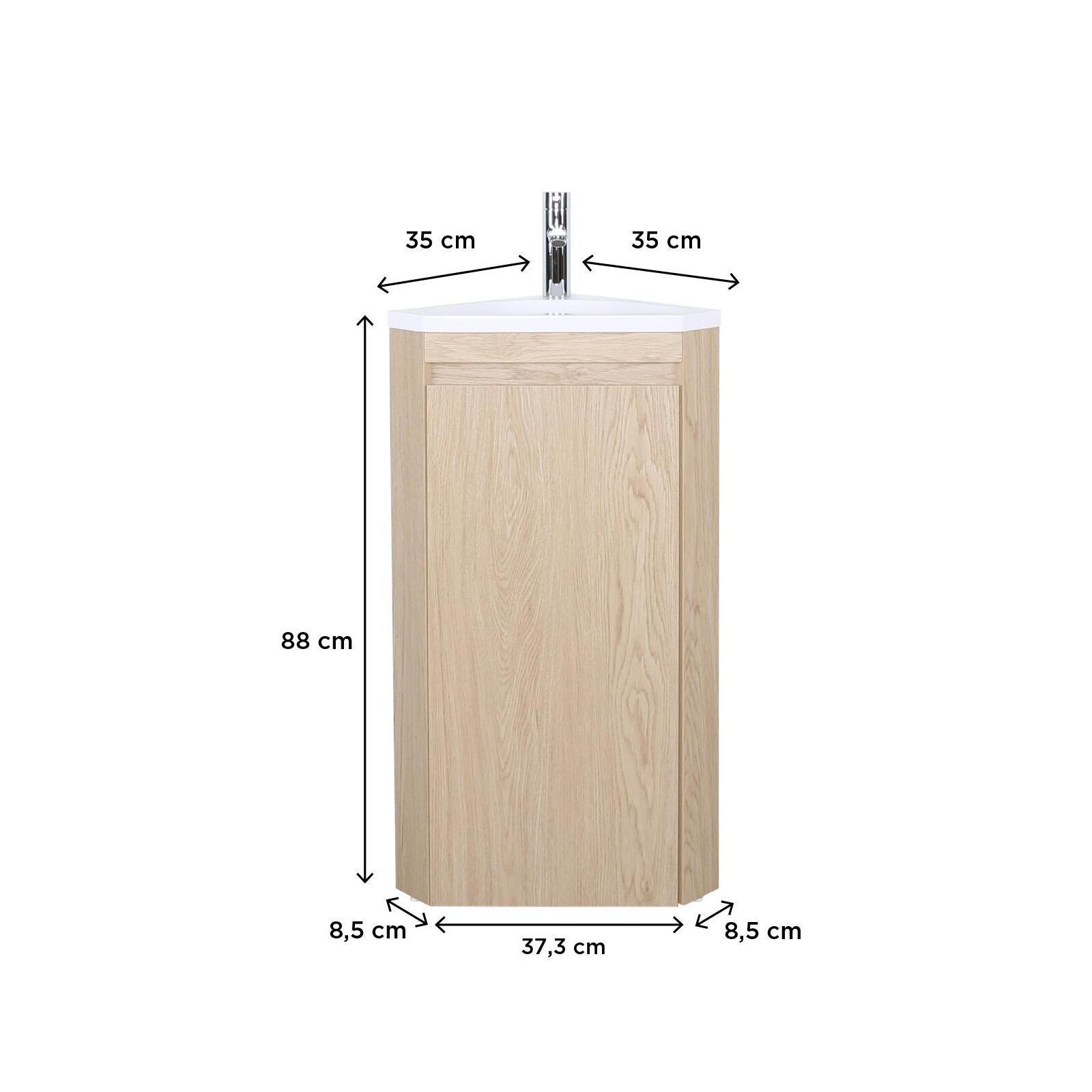 Meuble lave-mains d'angle SORRENTO avec vasque en résine - 4