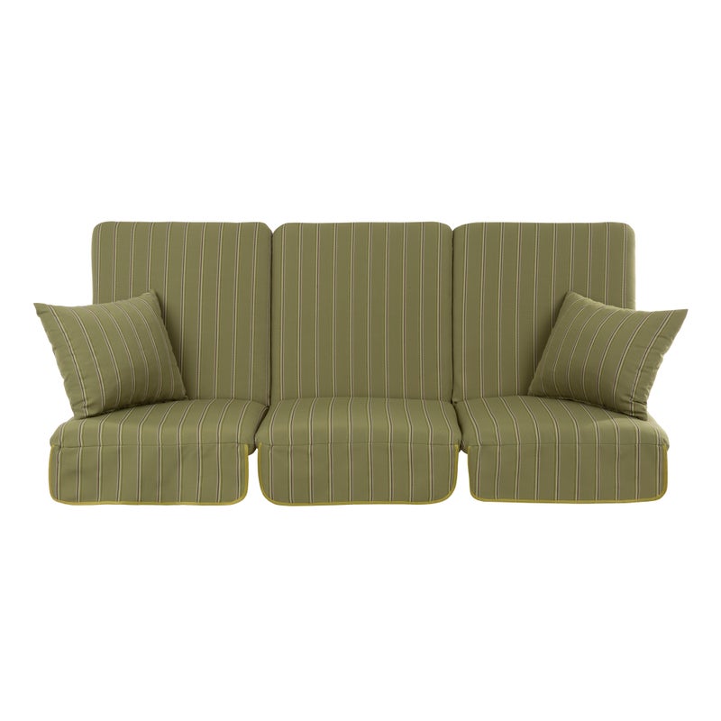 Poduszki na huśtawkę 180 cm z zamkami Rimini / Venezia Lux oliwkowe paski Patio