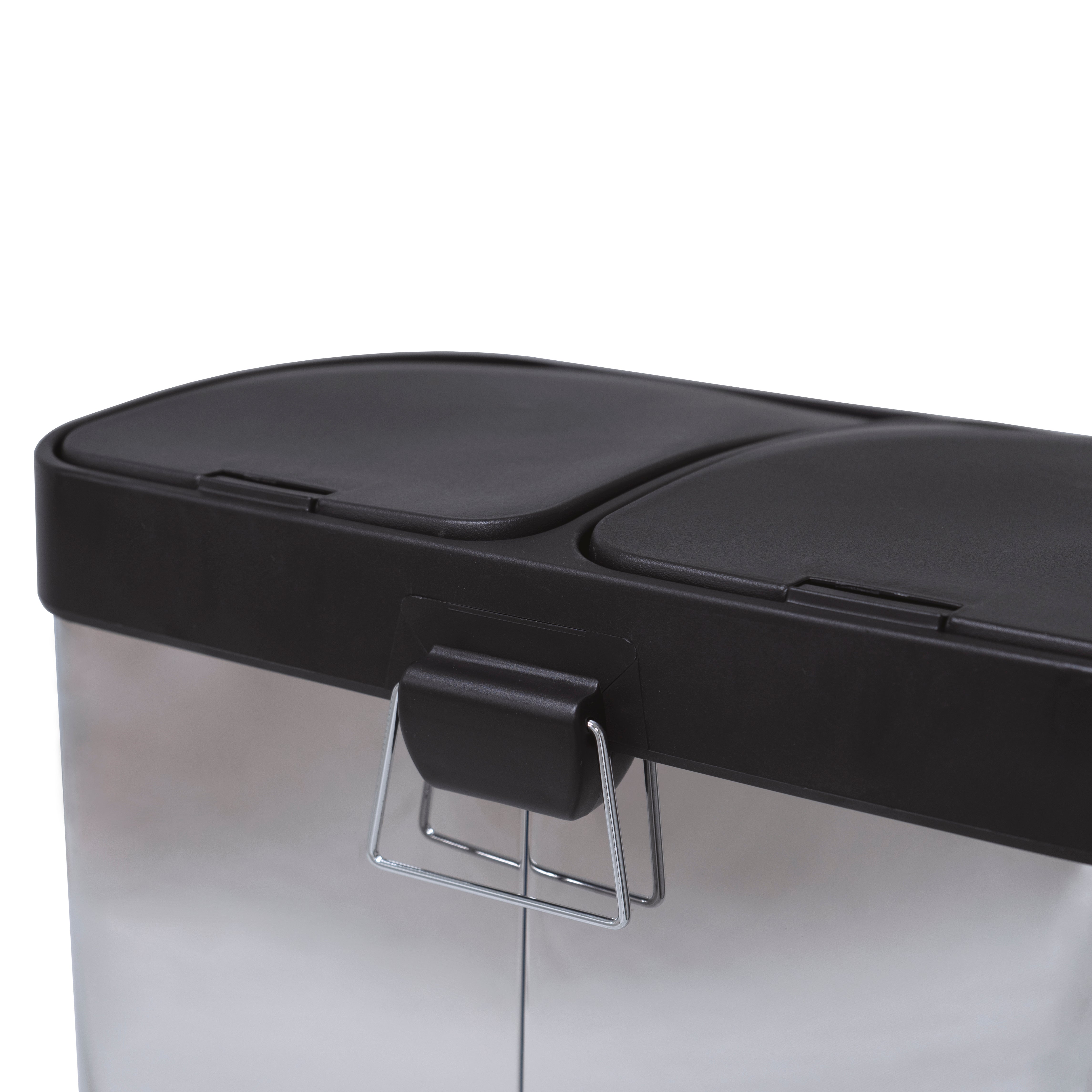 Pattumiera In Acciaio Inox AISI 430 Finitura Brillante - Lt 12 -Apertura A Pedal