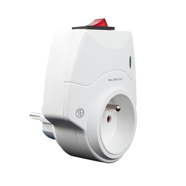 Prise parasurtenseur et parafoudre, voyant de fonctionnement, 16A, 3680W max - Tibelec