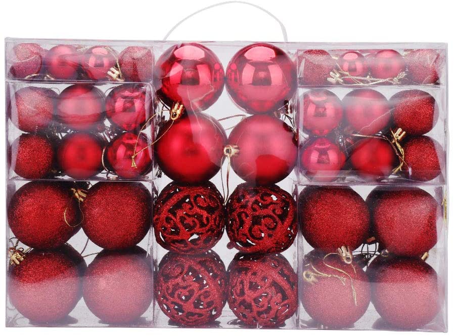 Palline di Natale Rosso, 30pcs Mini Palline Albero Natale, 3CM Palla di Natalizie, Decorazioni Albero di Natale, Palline di Plastica Decorazioni, per Natale Vacanze Feste Decorazioni