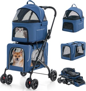 Trasportino Per Cani E Gatti PawHut 61x46x51cm - Pieghevole, Impermeabile, Con Reti Di Aerazione