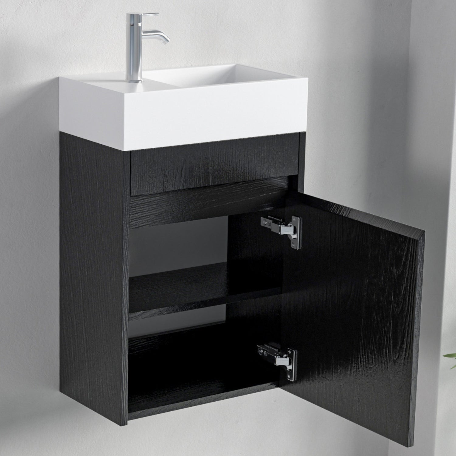 LOMAZOO meuble lave-mains Ibiza chêne noir - 40cm - 4