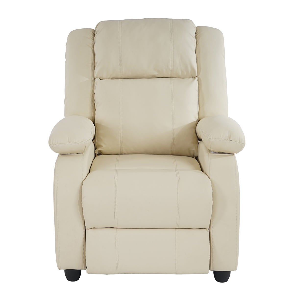 Fauteuil relax TV inclinable TV réglage du dossier et repose-pieds en synthétique crème 04_0002022 - 5