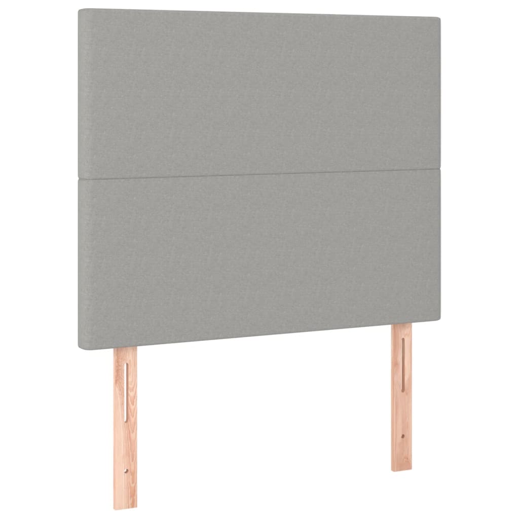 Cadre de lit sans matelas gris clair 100 x 200 cm tissu - 9