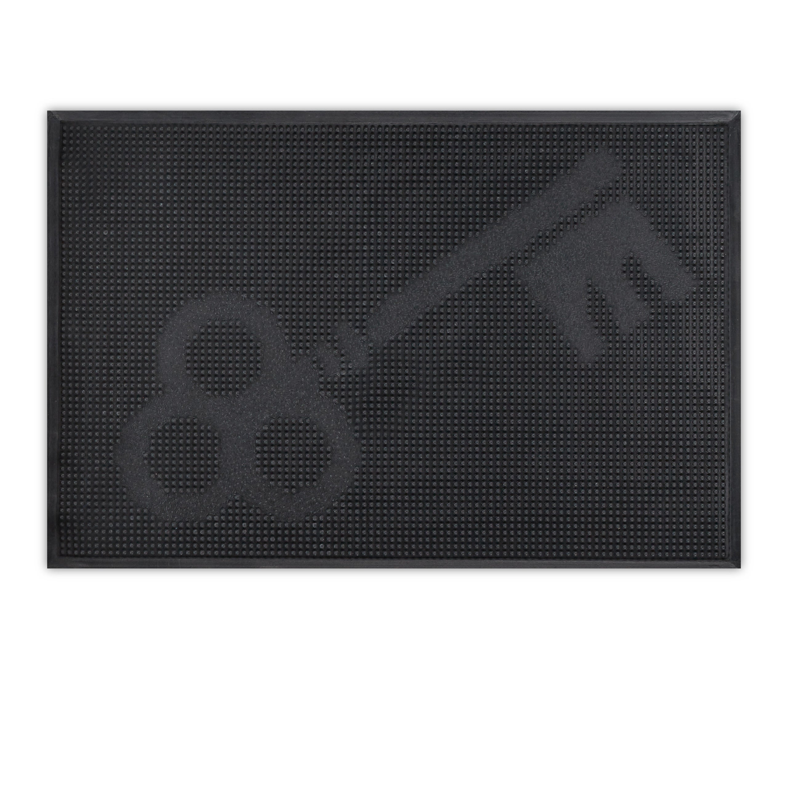 Relaxdays felpudo goma, 40 x 60 cm, tapete pinchos, interior y exterior, resistente a la intemperie, diseño llave, negro
