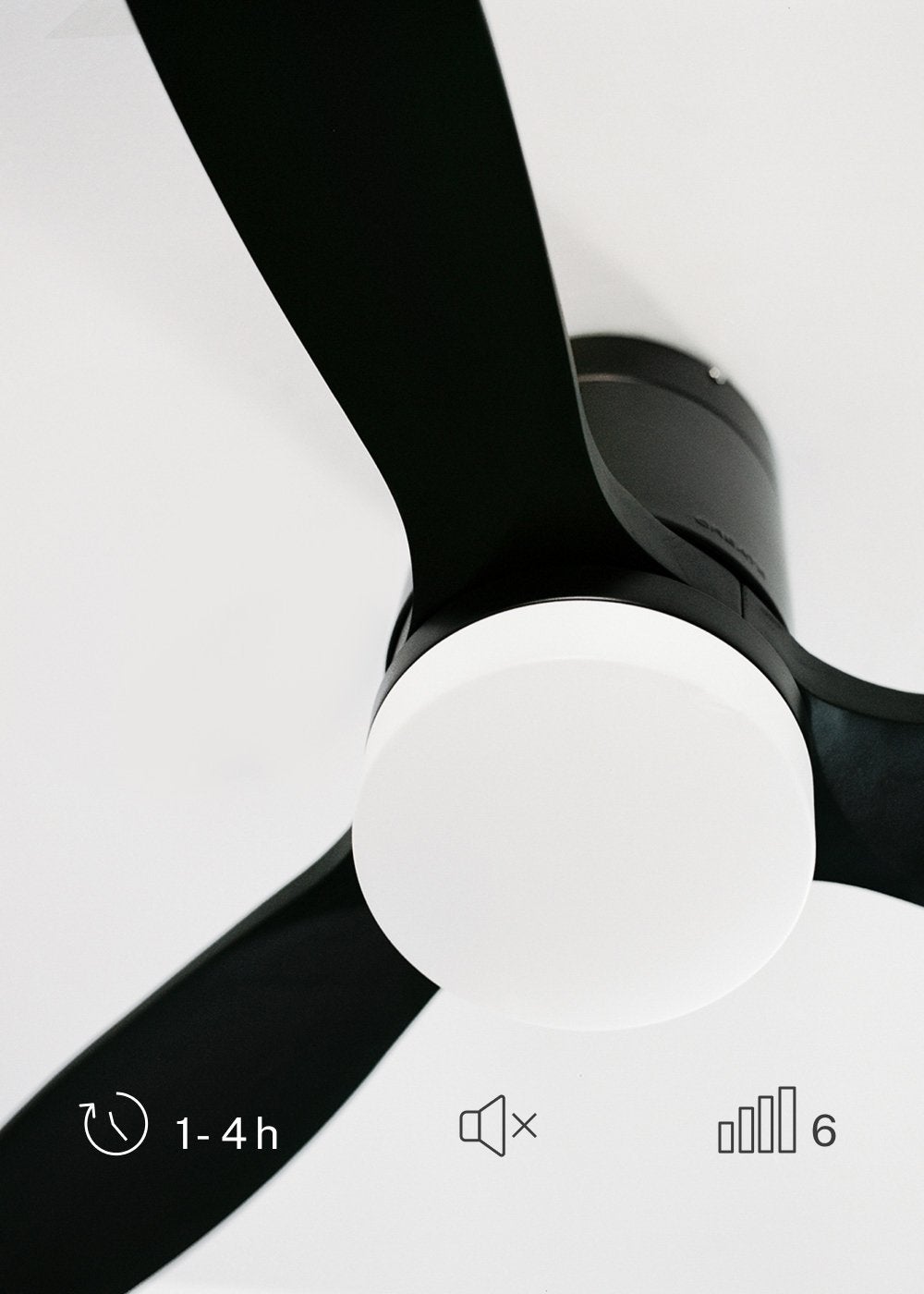 CREATE - WIND CALM M - Ventilateur de plafond silencieux 40W avec pales techniques en ABS Ø132cm avec eclaraige sans wifi - 7