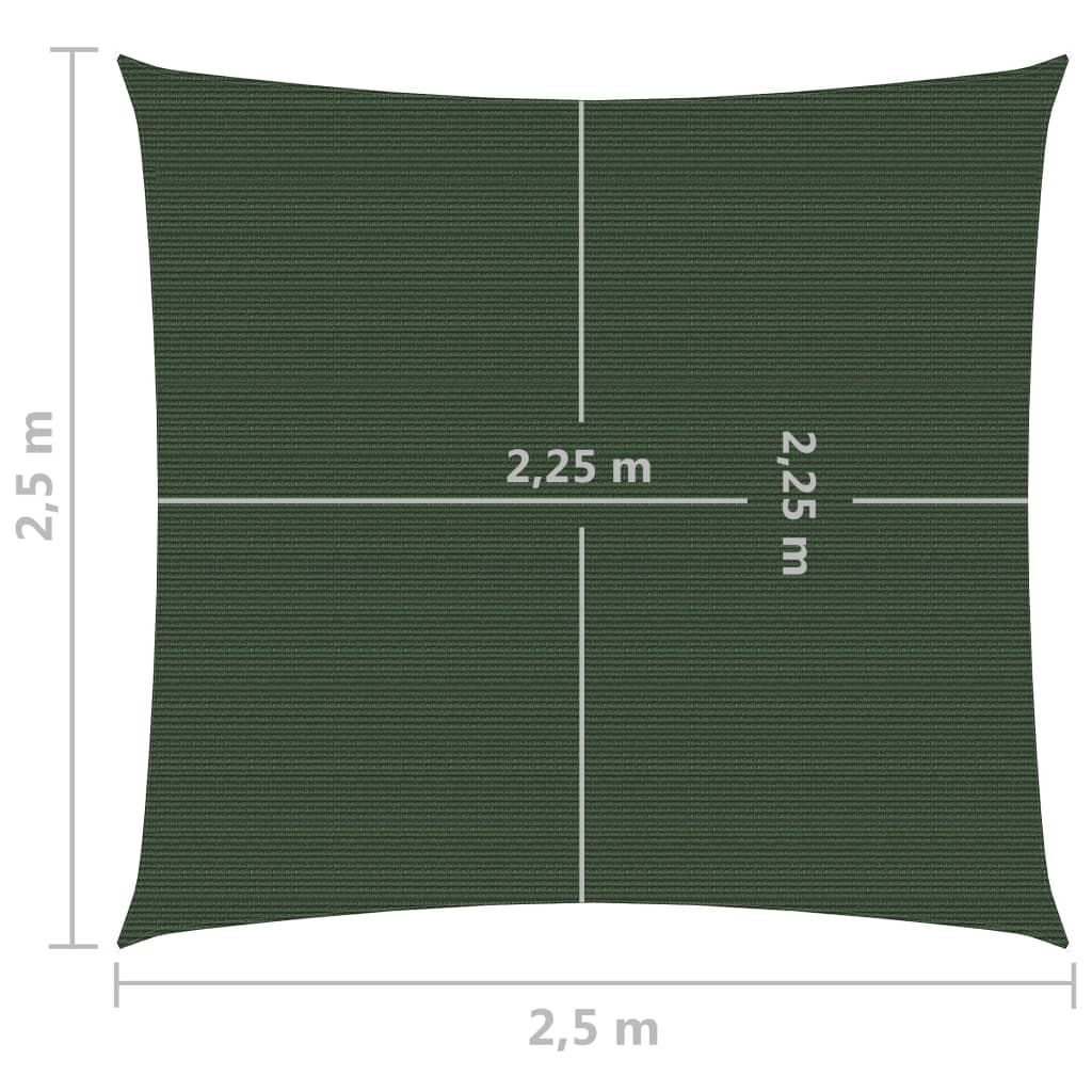 Vela ombreggiante 160 g/m² verde scuro 2,5 x 2,5 m HDPE 02_0009405 - 6
