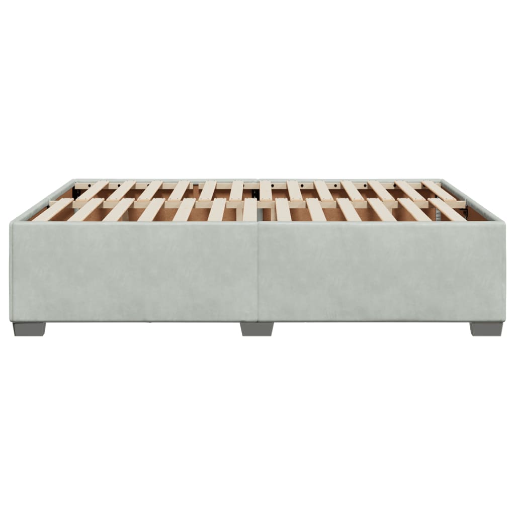 Cadre de lit sans matelas en velours gris clair pour la chambre, 160 × 200 cm - 5