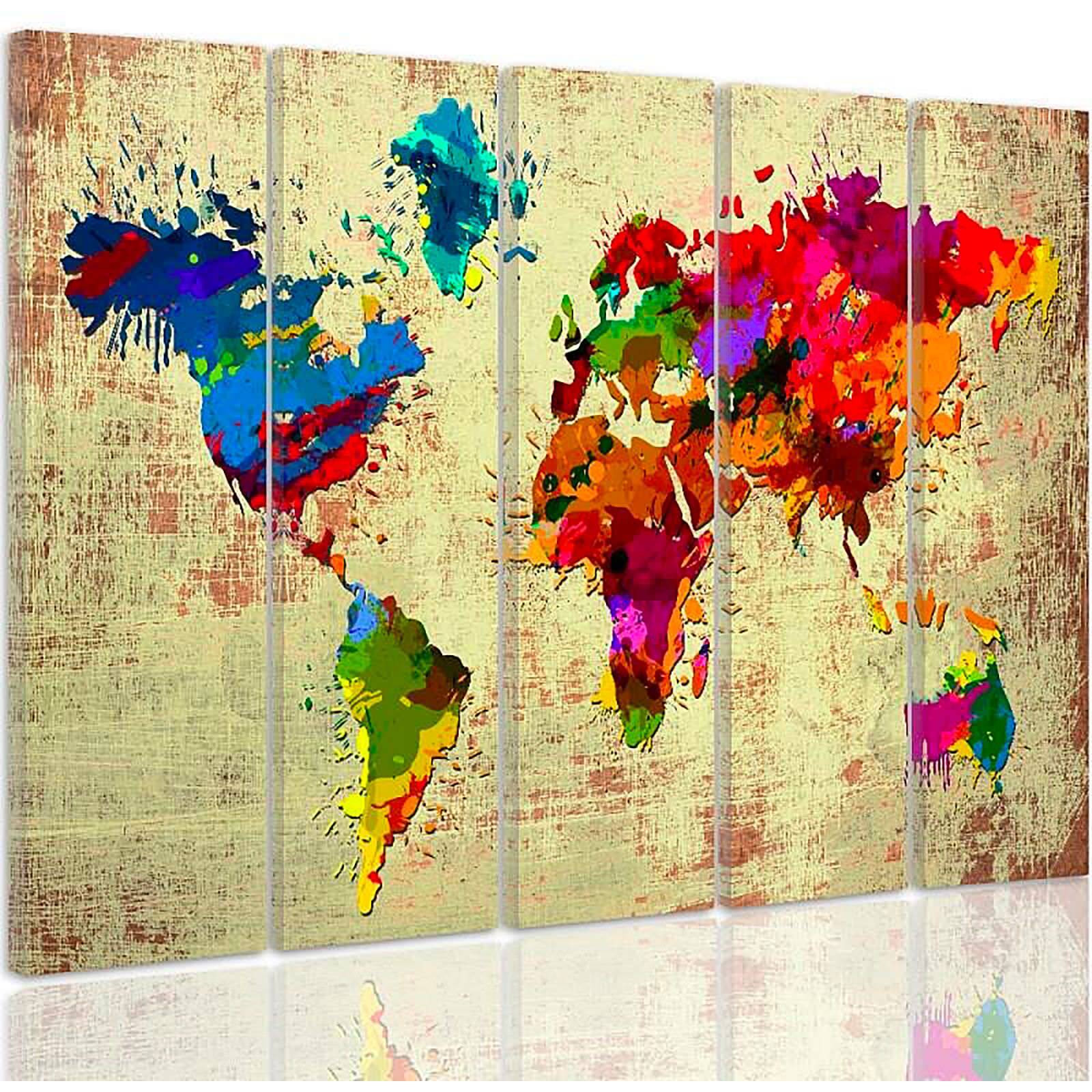 Tableau couleur carte du monde 2 - 200 x 100 cm - 2