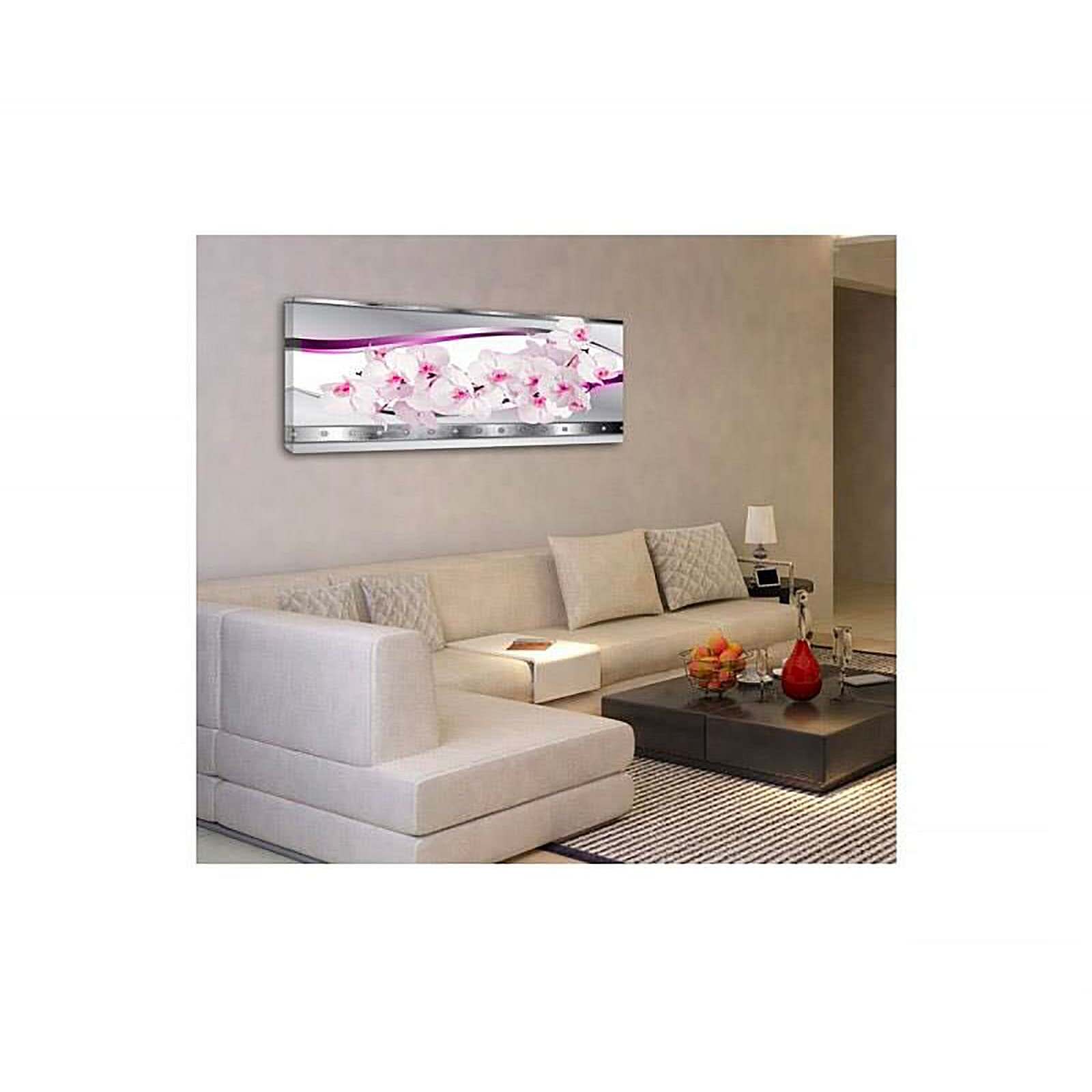 Tableau bois orchidée blanche rose - 150 x 60 cm - 2