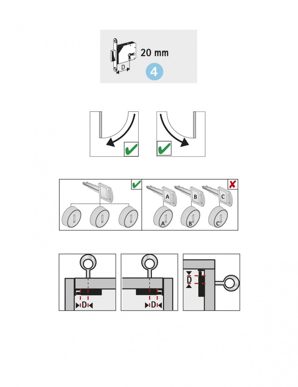 Serrure de meuble acier en applique HETTICH 20 mm réversible - 2
