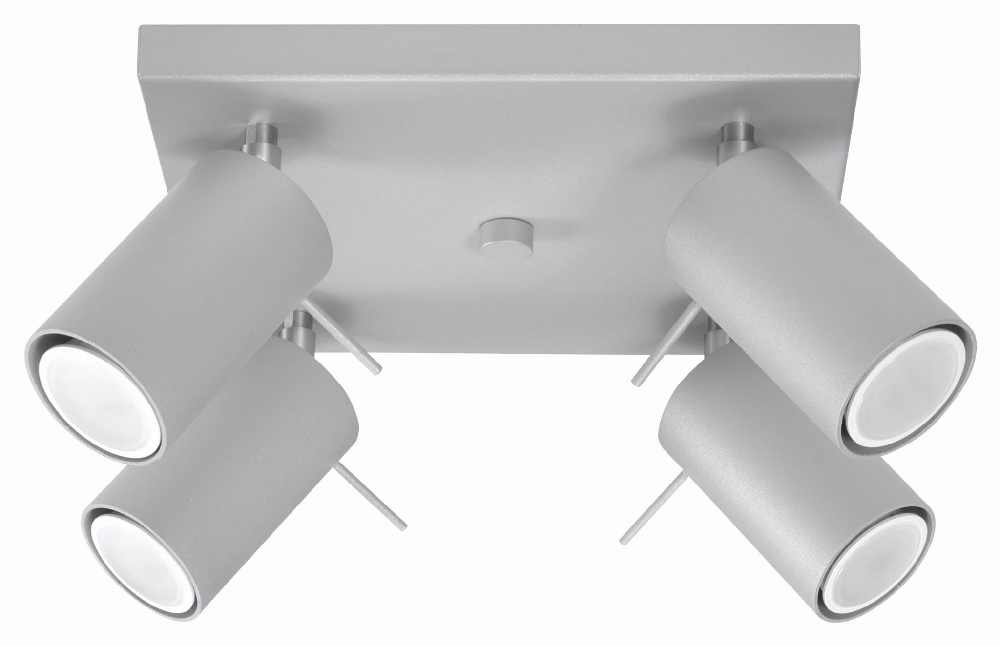Lampa sufitowa wisząca Ring szaro-chromowana 4xGU10x40W reflektory regulowane wym: 25 x 25 cm metal Sollux Lighting