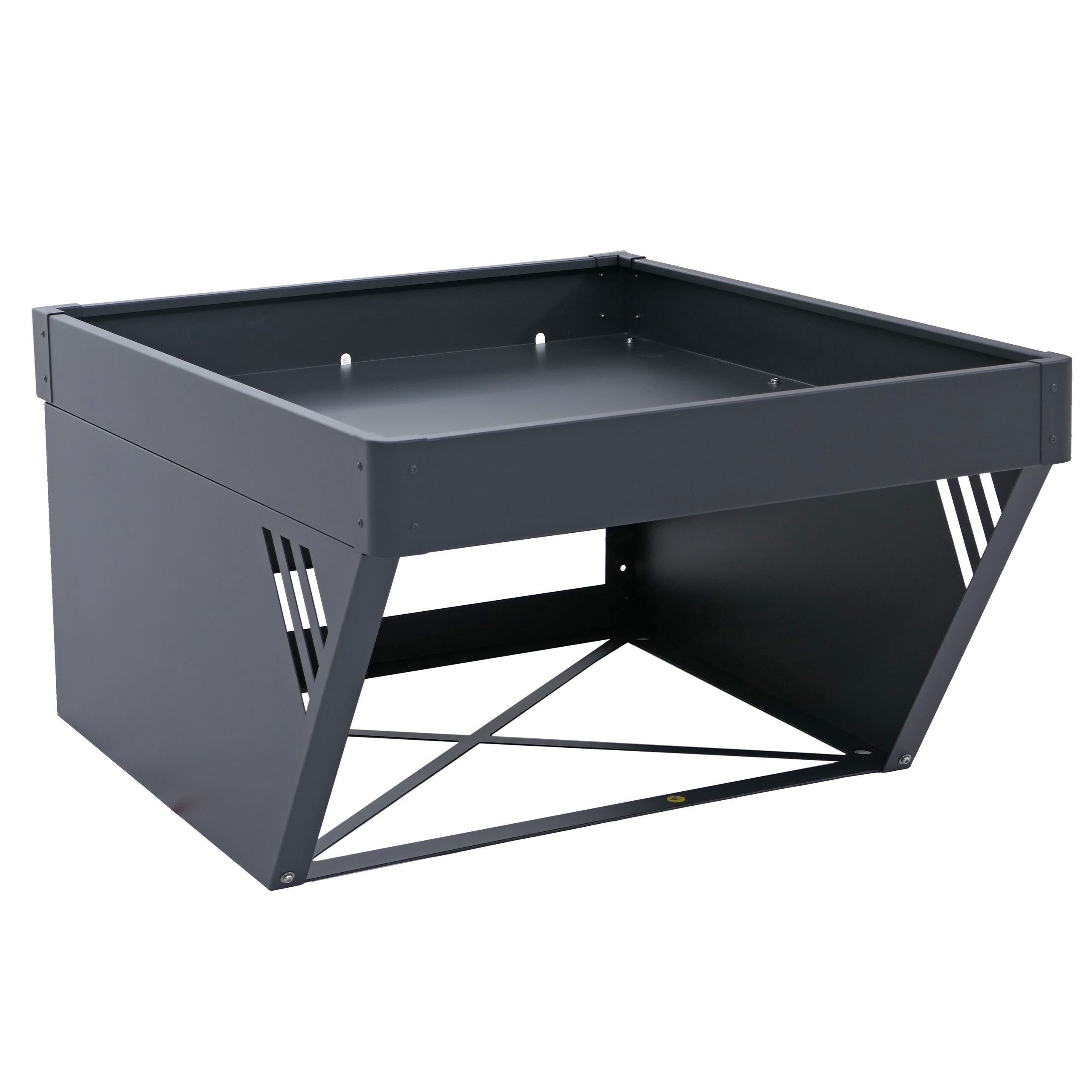 Garaż na kosiarkę automatyczną z skrzynką na rośliny HWC-P41, zadaszenie na kosiarkę, metalowe, 40 x 60 x 70 cm ~ antracytowe