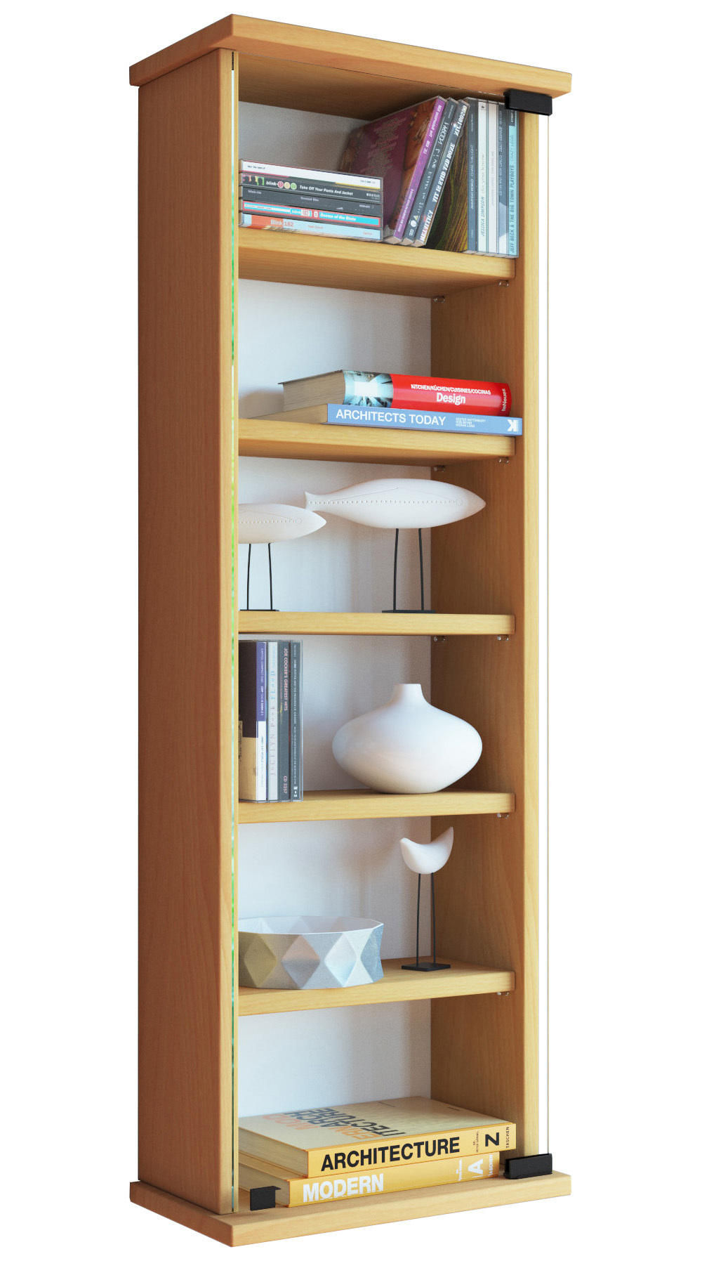 VCM Płyta CD / DVD Media Shelf Lona Księga H. 92 x B. 31 x T. 18 cm
