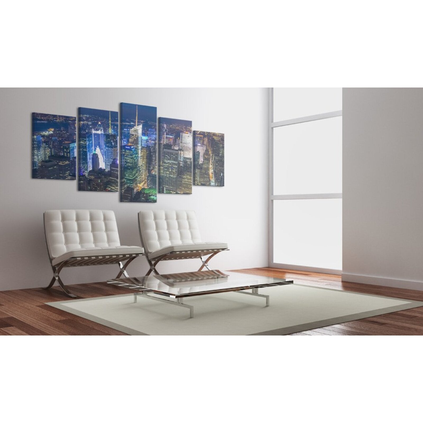 Tableau dans le centre de la vie nocturne new york - 100 x 50 cm - 2