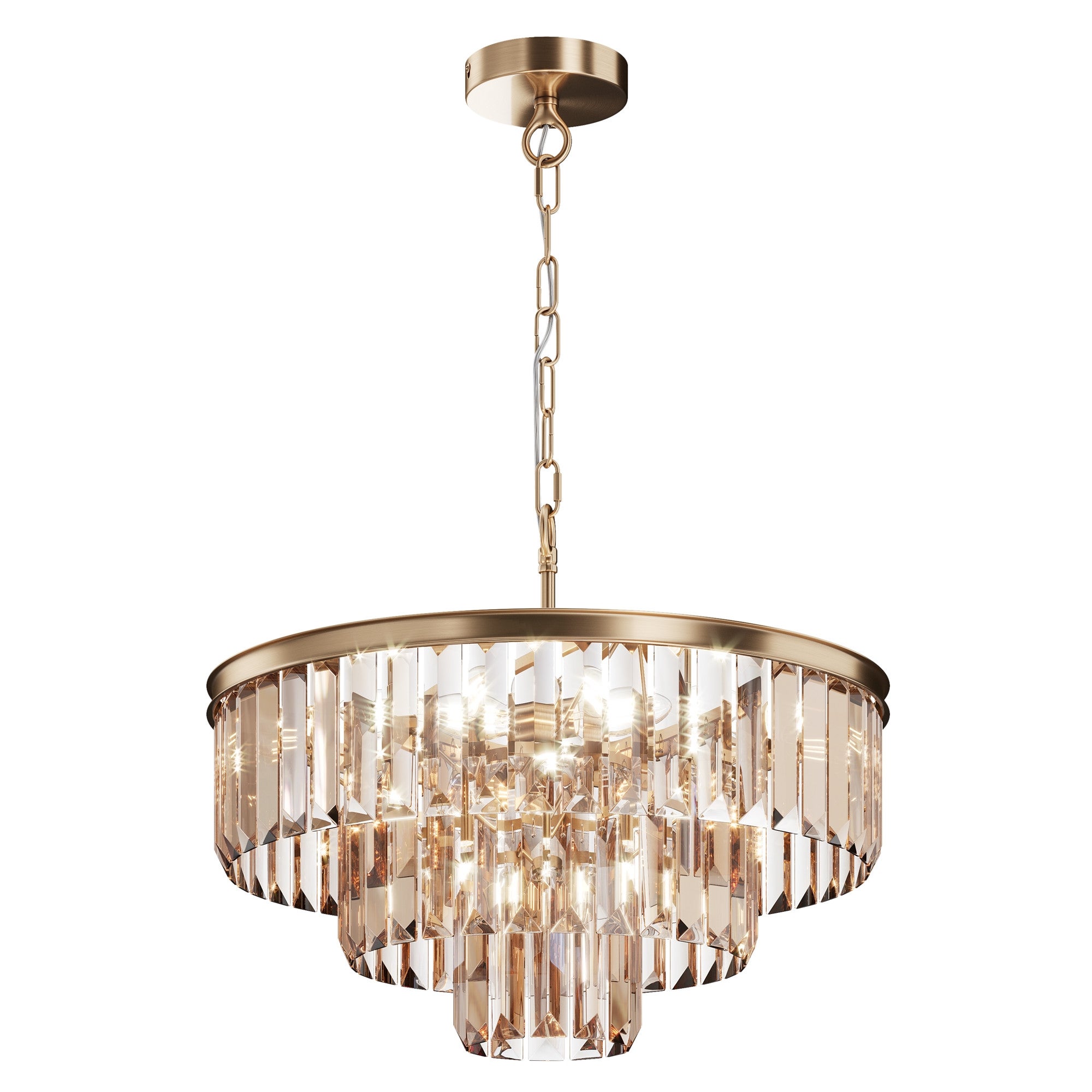 Lampa wisząca Revero mosiężno-złota 7xE14x40W glamour wym: 115 x 50 x 50 cm kryształ Maytoni