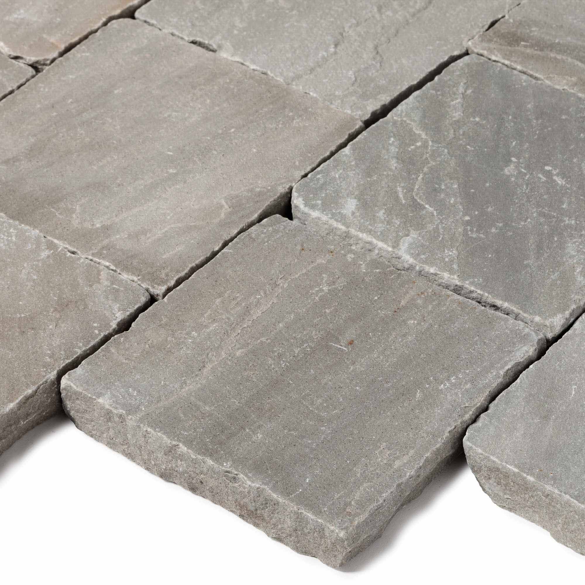 Pavé Grès Kandla Gris 14x14x2-2,5 cm (vendu au m² - 42 pavés/m²) - RO'MA NATURE - 7