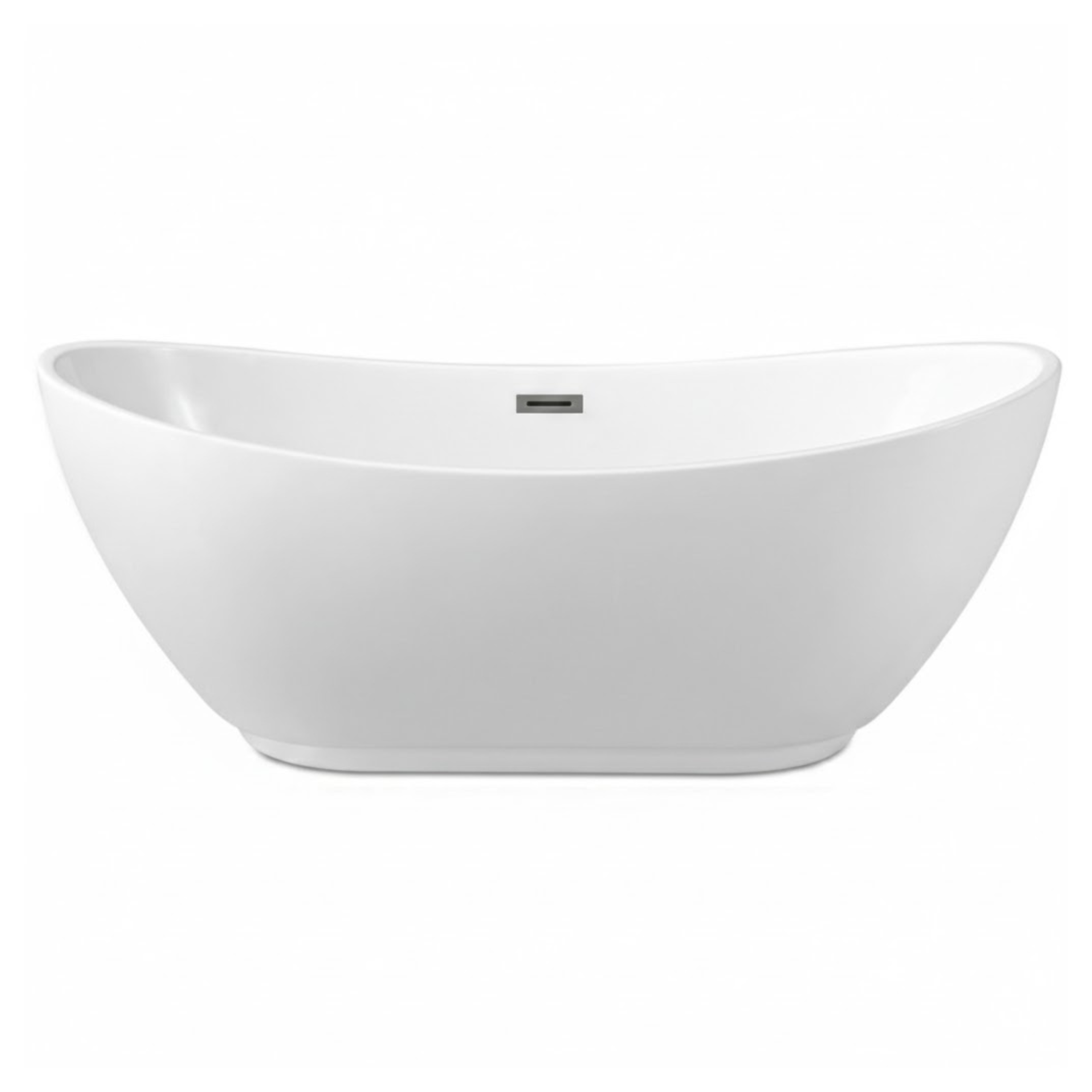 BALNEO Wanna wolnostojąca 170x72 cm PARMA z pokrywką przelewu i korkiem antracytowym