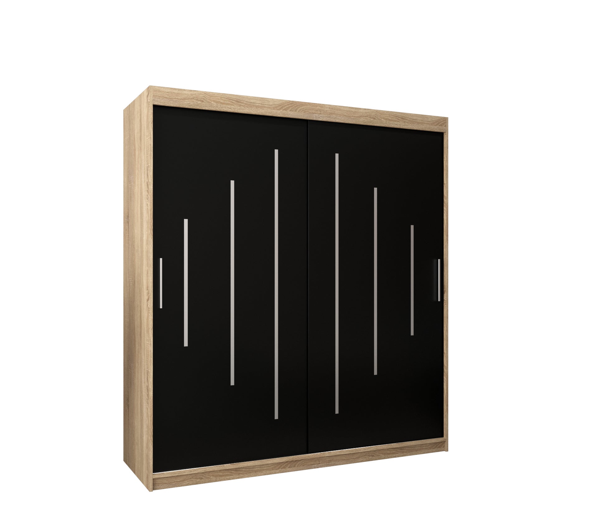 Szafa przesuwna garderoba York 180 x 62 x 200 cm Sonoma + Czarny - Abiks Meble