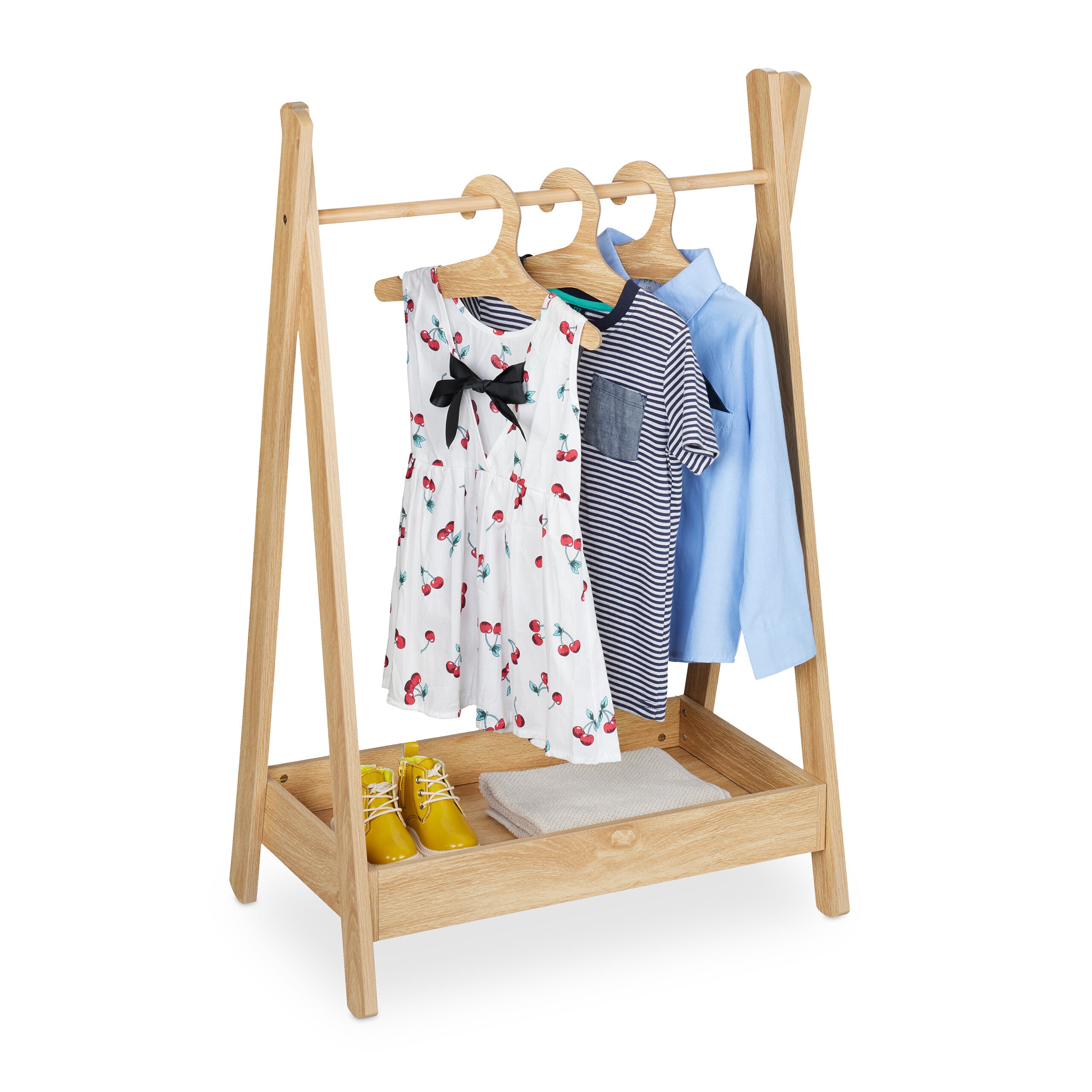 Broekhanger kinderen hout met knijpers naturel 32cm - per 6