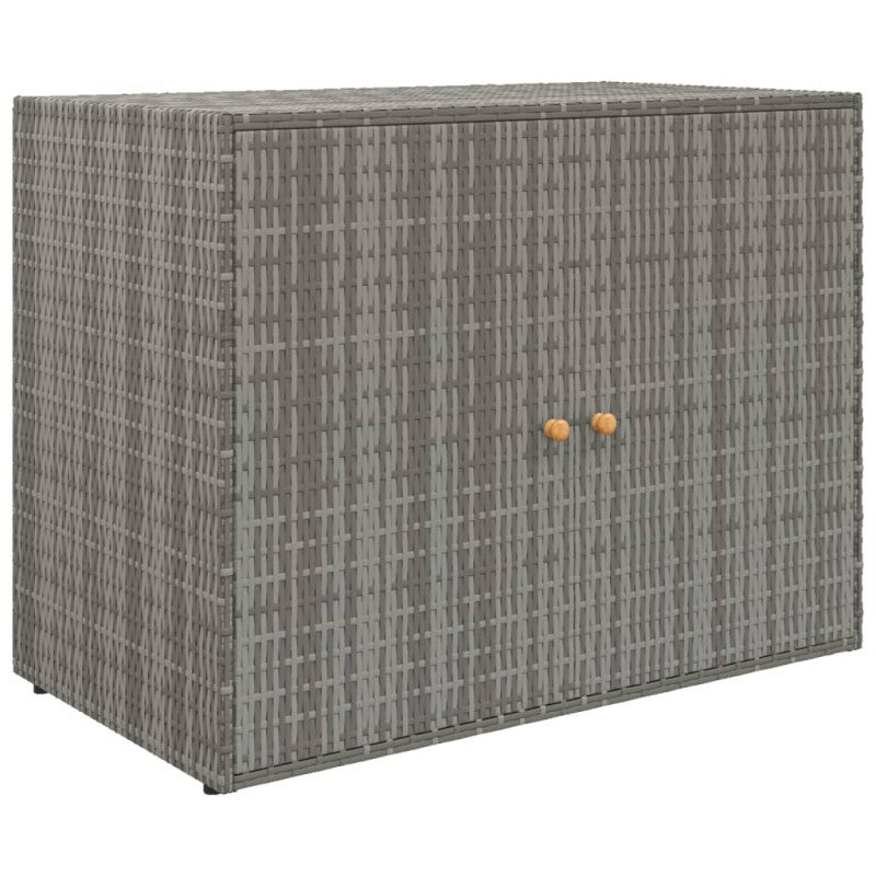 vidaXL Mobile Portaoggetti da Giardino Grigio 100x55,5x80cm Polyrattan - 2