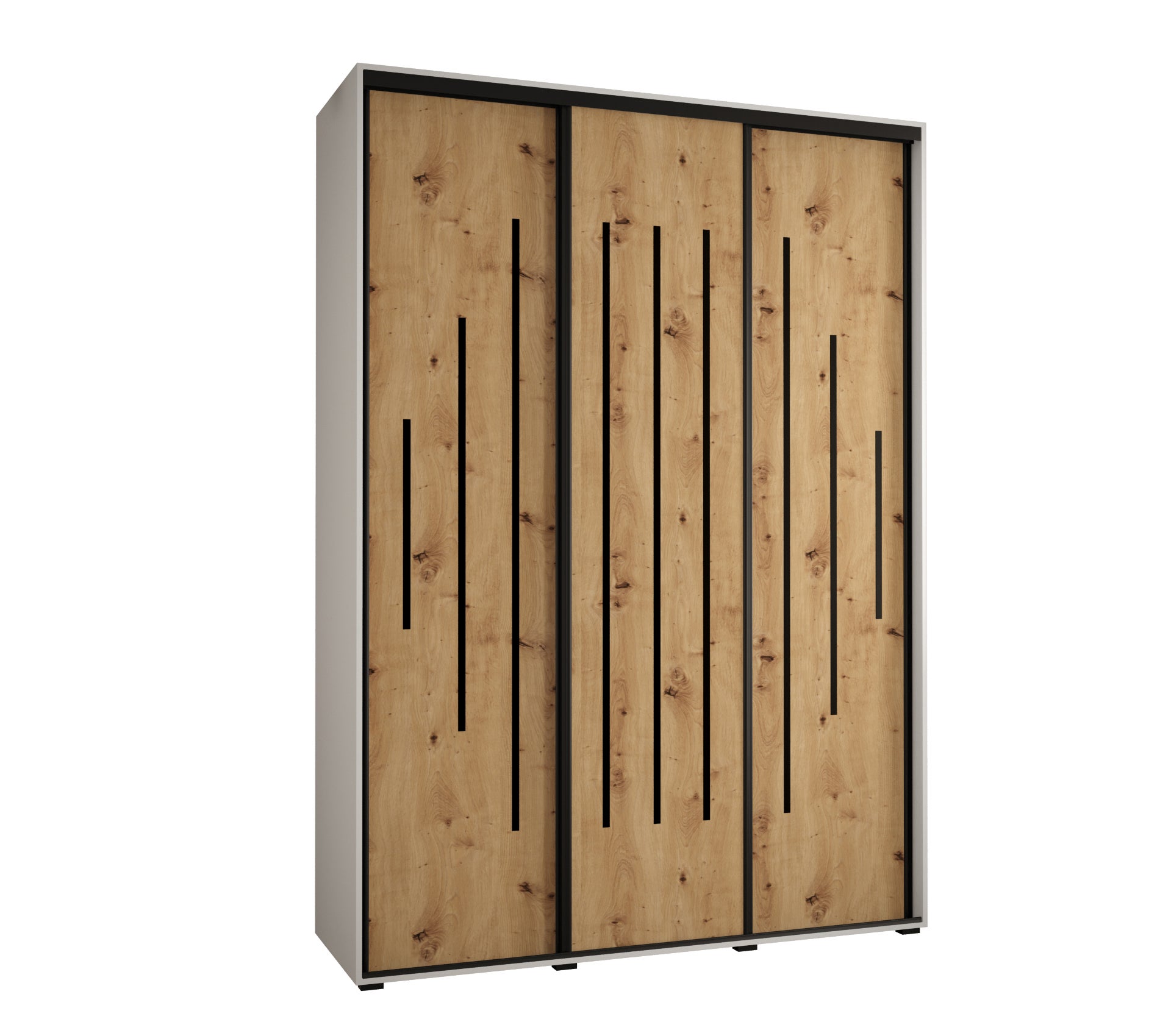 Szafa przesuwna wysoka Davos 12 170 x 45 x 235,2 cm biały + artisan + u. czarny - Abiks Meble