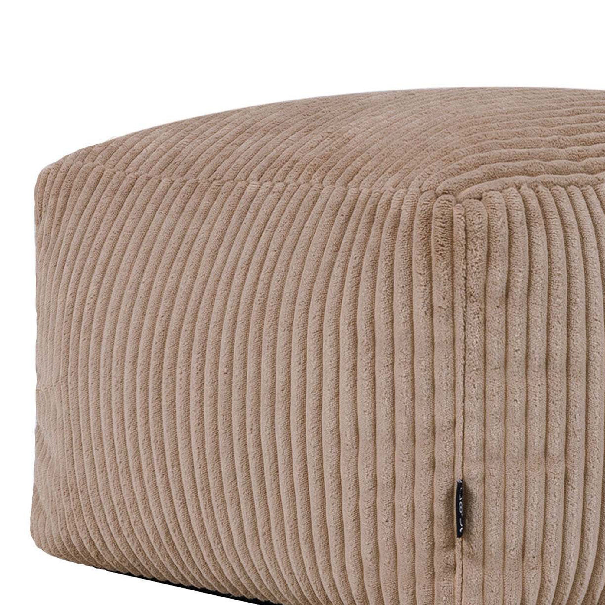 Pouf repose-pieds Icon carré velours côtelé brun moka, salon, chambre, 40x40cm, Made in Allemagne, Oeko-Tex® - 5