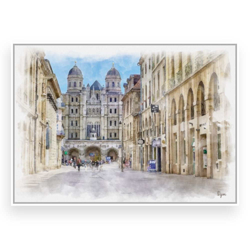 Tableau Rue de Dijon / 45x60cm / Cadre Blanc / Fabriqué en France / Toile encadrée / DADA ART - 3