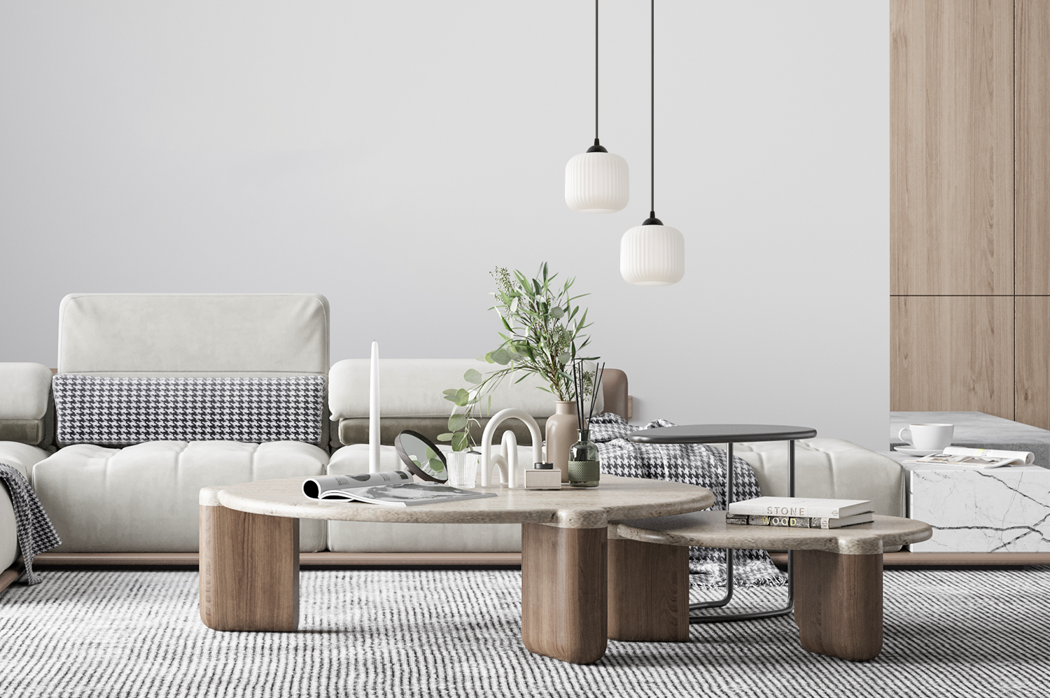 Lampa sufitowa wisząca Riffle loft 1xE27 klosz walec czarny/biały Light Home LH - 3